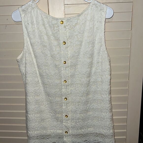 Roz & Ali creme lace, sleeveless blouse, fully lined size medium - Picture 3 of 4
